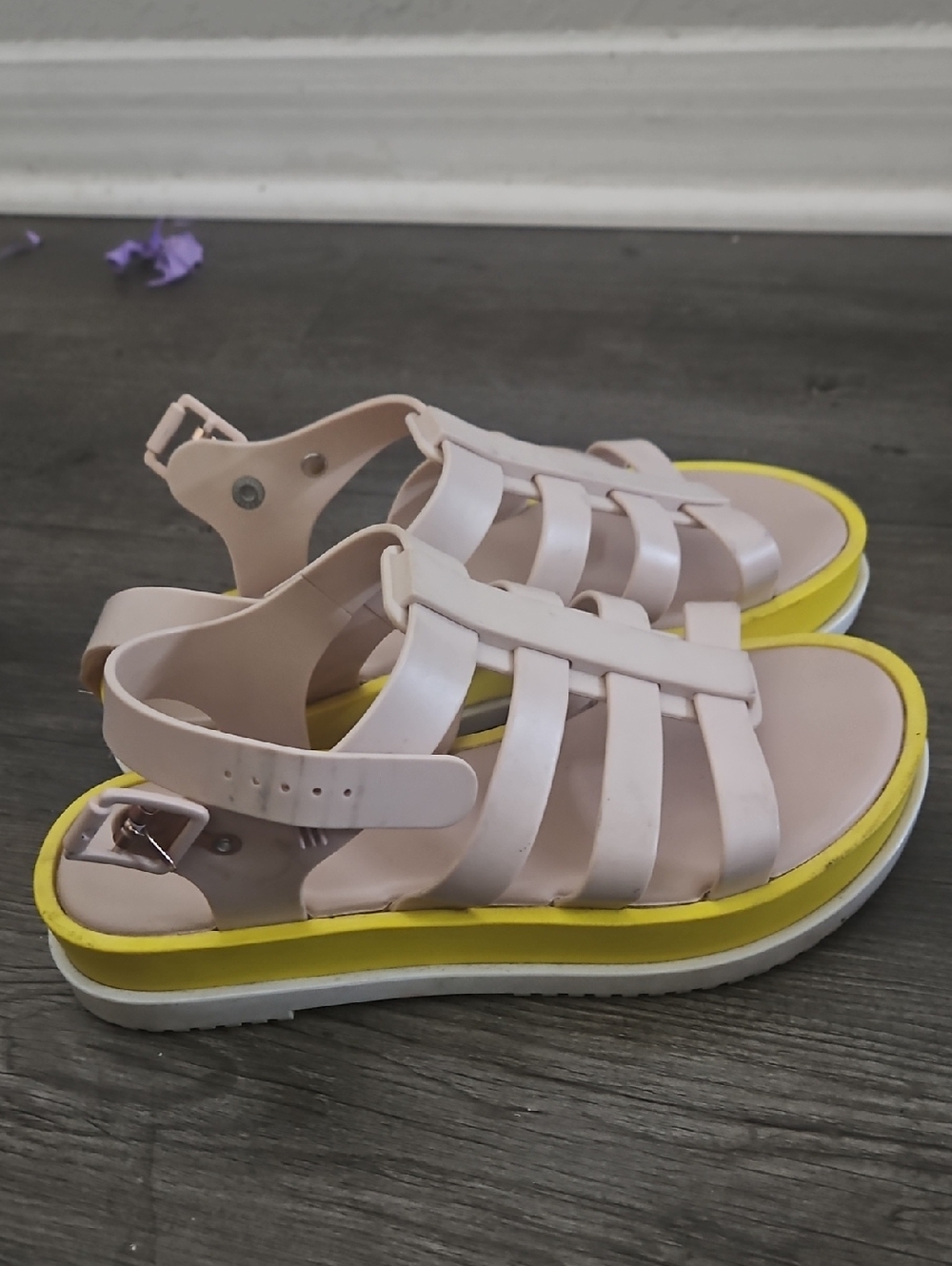 Melissa Blush Pink Sandals with Yellow Accent - Picture 3 of 3